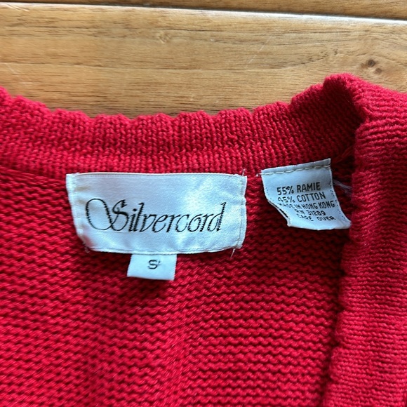 Vtg Silvercord red sweater vest - Picture 2 of 7